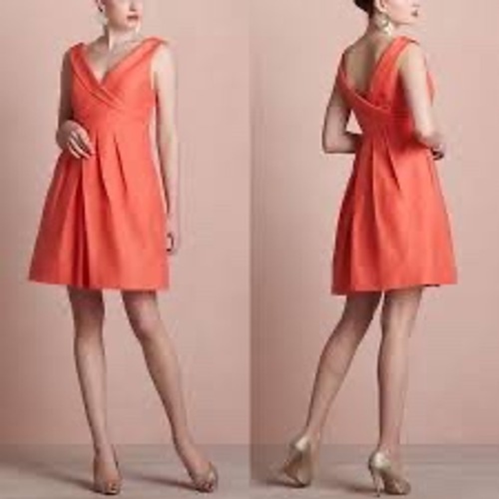 Anthropologie Bhldn There Is Only You & Me Feria Silk‎ Dress 6 Retro Cocktail
